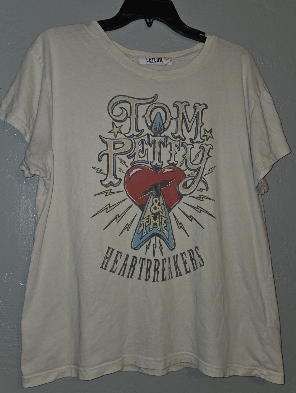 Anthropologie Letluv Tom Petty & the Heartbreakers Tshirt Large FLAWED